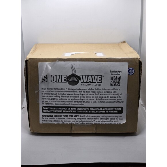 Stone Wave Microwave Cooker Set of 2 w/ Lids, 18 Recipe Book Ceramic Stoneware - Picture 15 of 15